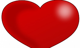 红色光泽的情人节心向量图