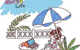 女生的生活 girl s life 沙滩图片
