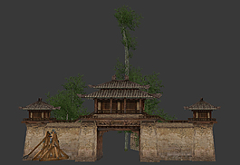 古代的城墙模型