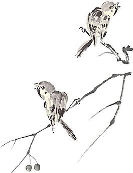 小鸟枝头