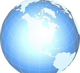 蓝色矢量图地球