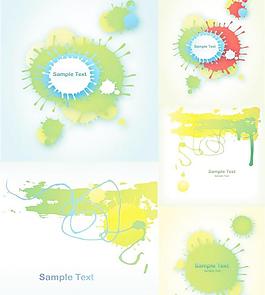 墨迹商务卡片背景矢量图