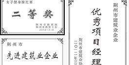 二等奖先进建筑业企业优秀项目经理奖牌制作