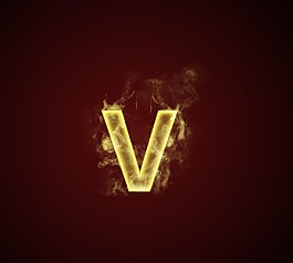 火焰字 字母 V