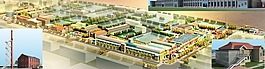 工厂厂房建筑群多方位效果图设计