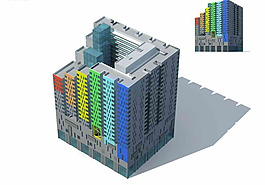 方形创意商务大厦3D模型