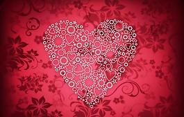 情人节爱心花纹PSD素材