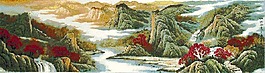 十字绣风景图纸江山如此多娇图片