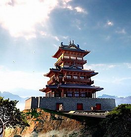 3d中国古建筑模型制作