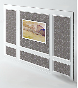 现代风格背景墙模型