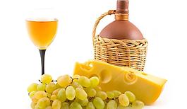白葡萄酒配乳酪图片