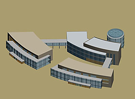 扇形建筑城市规划3D模型