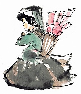 背篓绘画欣赏图
