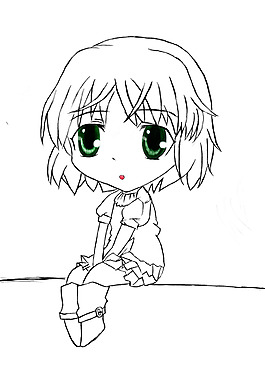 卡通少女线稿