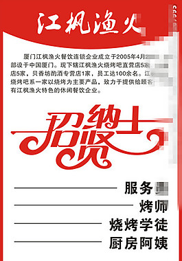 诚聘海报