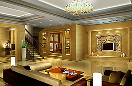 豪华金色客厅