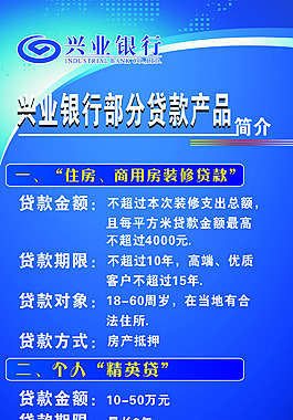 兴业银行展架模板