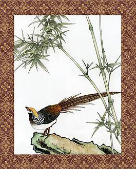 竹子花鸟图