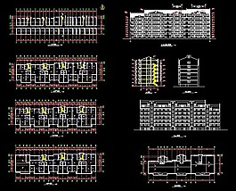 稀缺7层住宅CAD建筑施工设计图纸.