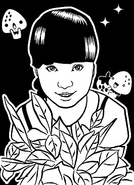 女孩捧花
