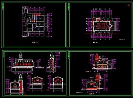 欧洲风格的教堂全套施工图纸