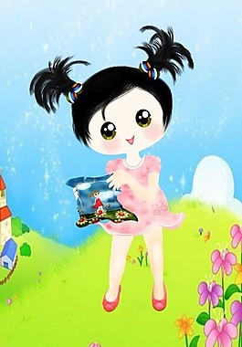 电脑绘制快乐女孩