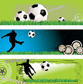 足球元素横幅矢量