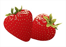 草莓与牛奶矢量素材