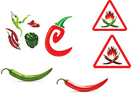 各式各样的辣椒矢量素材