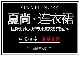 淘宝黑色促销海报字体设计
