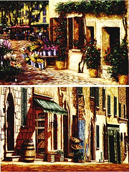 小镇油画