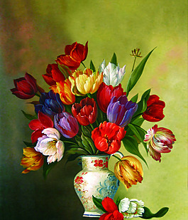 花瓶油画