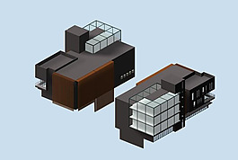 方塊小公建建築3d模型