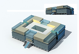 多层公共建筑场馆3D模型