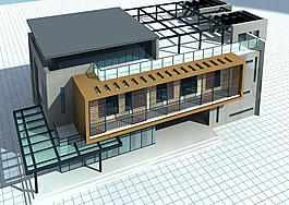 高档私人会所外观3d模型