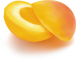 晶莹桃子水果矢量