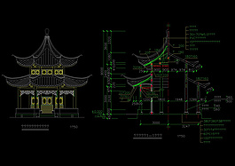 重檐亭内部构造图纸