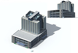 时尚唯美风格公共建筑3D立体模型