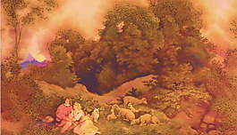 人物旅游油画素材