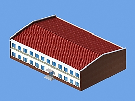 红色彩钢瓦建筑