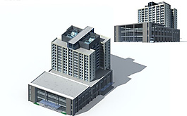 时尚唯美风格公共建筑3D立体模型