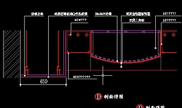铝塑板与喷砂玻璃节点图