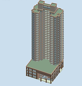 沿街商住樓設計圖片板式商住樓3d模型框支剪力牆塔式高層商住樓模型兩