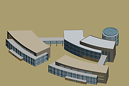 扇形建筑城市规划3D模型