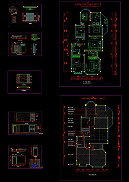 别墅平面cad施工图