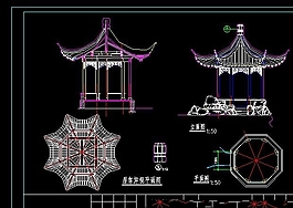 苏式八角亭CAD施工详图