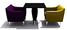 豪华雅座餐桌椅3D模型