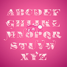 粉色字母素材