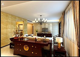 现代豪华厅室3d模型素材