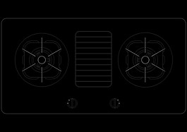 厨煤气灶cad图块